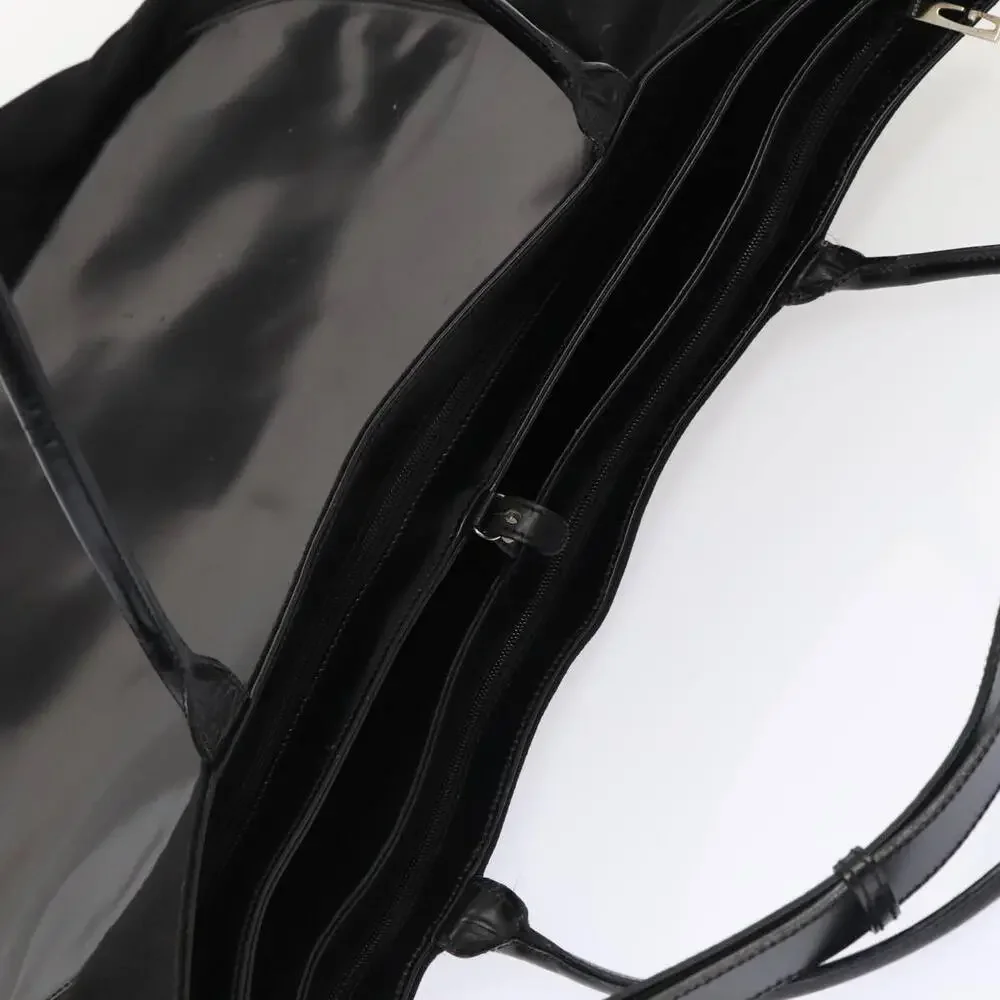 GUCCI Boston Bag Canvas Leather Black